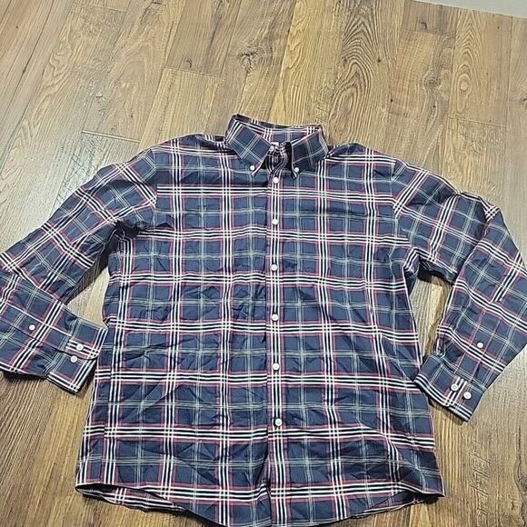 Brooks Brothers Shirt Mens Large Blue Red Green Check Button Up Long Sleeve - Picture 1 of 7
